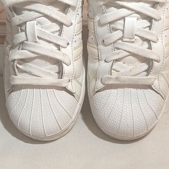Adidas Superstar White Low Top She'll Toe Sneakers Women's size 7 Men's … - Picture 3 of 6